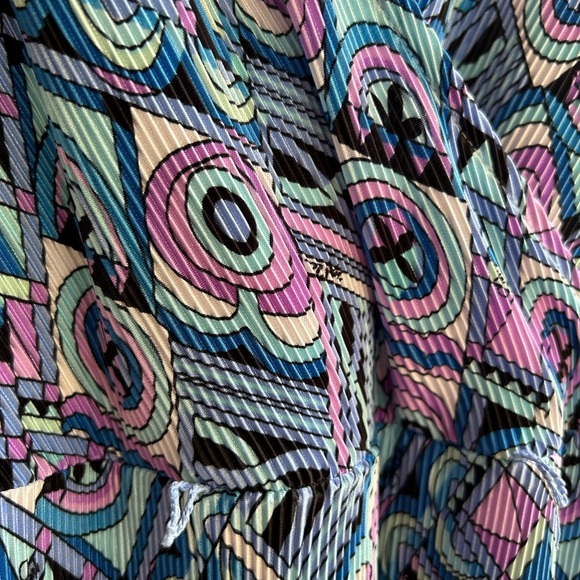 Sigrid Olsen dress accordian pleats, wrap v-neck with cord waist tie. Sz XL - Picture 2 of 7